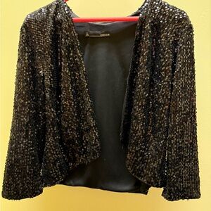 Chetta B Elegant Black Shrug Swing Jacket